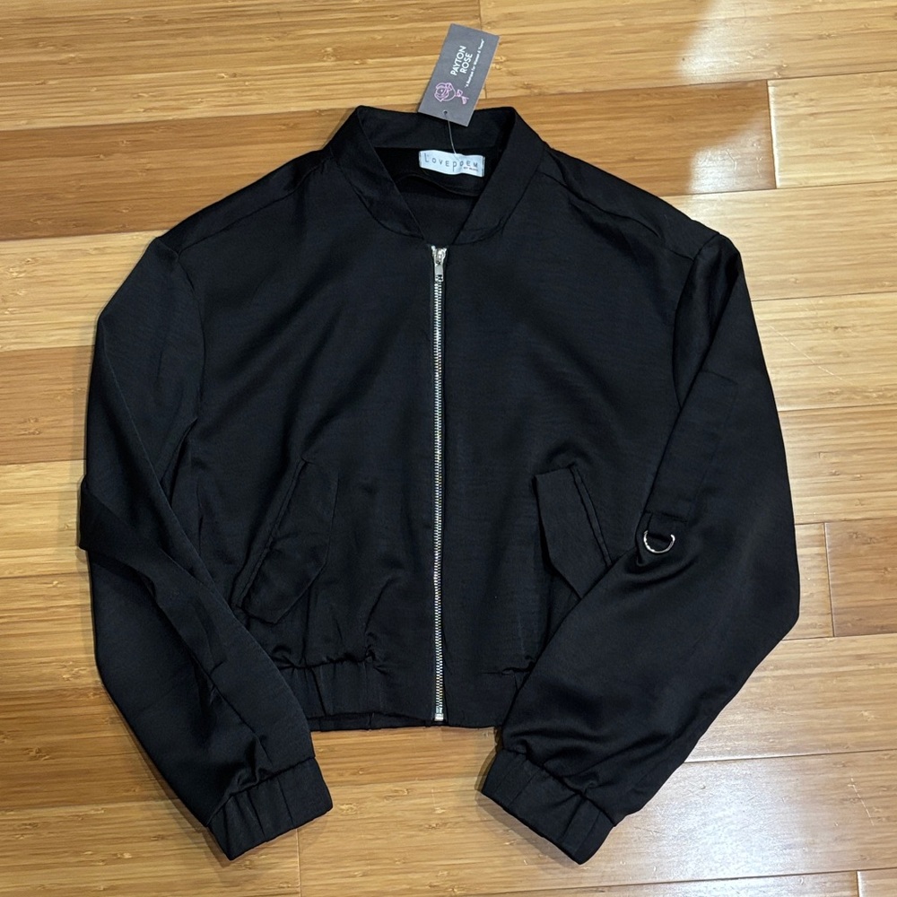 Love Black Zip-Up Jacket